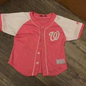 Girls custom pink baseball jersey